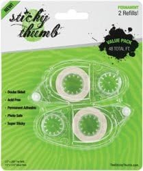 Bulk Buy: Sticky Thumb Permanent Adhesive Runner Refill 2/Pkg 1/3"X576" Total (3-Pack)