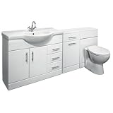 105 White Gloss Basin Unit, Laundry Unit and Toilet