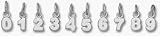 5MM 1/4 Single Number Charm - Sterling Silver Jewelry