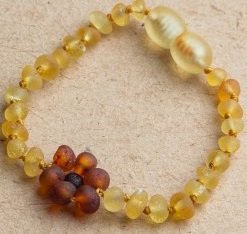 Baltic Amber Teething Bracelet Raw Lemon Flower 5.5, 5 to 6 inch for Babies (Unisex) - Polished or Unpolished Raw Baby, Infant, and Toddlers will all benefit. Milk Butter Lemon Honey Cognac Cherry Multi Rainbow Black White Yellow Brown - Targets teething symptoms: drooling, fever, fussiness. Works as anti-inlammatory, Teething Pain Reduce Properties - Natural Certificated Oval Baltic Jewelry with the Highest Quality Guaranteed. Easy to Fastens with a Twist-in Screw Clasp Mothers Approved Remedies! Maximum strength. Light and raw colors help some with colic, reflux, and eczema (Raw Lemon Flower)