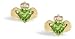 14K Yellow Gold Genuine Heart Peridot and Diamond Celtic Claddagh Earrings