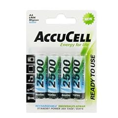 AccuCell Ready to use Mignon AA NiMH+ Akku 2500mAh 4er Pack