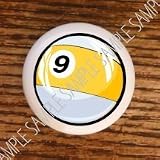 SPORTS RECREATION BILLIARDS POOL #9 BALL DRAWER PULLS KNOBS