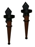 2ER SET WANDHALTER KERZENLEUCHTER RICO HOLZ EISEN 30 CM BURGLEUCHTER