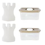 Plastic Food Container Set with Chiller Ice Packs (Taupe 28 oz)