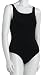 Speedo Women's Aquatic Endurance+ Polyester Solid Vanquisher Keyhole Back Swimsuit, Black, 18