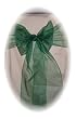 10 Sheer Organza Sashes - Chair Cover Decor - Wedding/Shower/Party Sash - Hunter Green