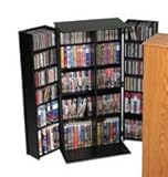 Black Tall Locking Multimedia (DVD,CD,Games) Storage Cabinet By Prepac