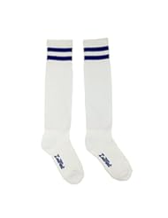 Sports: Luwint Cotton Thicken Long Soccer Socks for Men and Women (White/ Blue) - DreamsEden