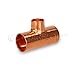 Everflow Supplies CCRT2016 C X C X C Reducing Tee Fitting with Solder Cups for Copper Pipe, 2" x 2" x 3/4"