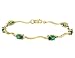 Created Emerald Gemstone and Diamond Bracelet in Yellow Gold