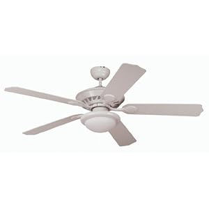 Yosemite Home Decor Lindsey-WH 52-Inch Ceiling Fan with Light Kit, White Finish