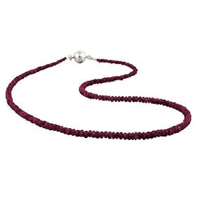 35 Carat All Natural Ruby Necklace with Magnetic Clasp by 