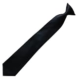 Plain Black Men's Clip On Tie