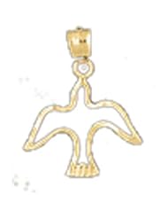 Dazzlers Solid 14k Gold Bird Charm Pendant Available in three colors from jewelsberry (weights: 0.9 grams only)