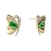 14K Yellow Gold Pear Created Emerald Butterfly title=