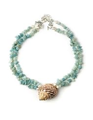 Meg Carter Designs Amazonite, Freshwater Pearl and Shell "Portofino" Necklace