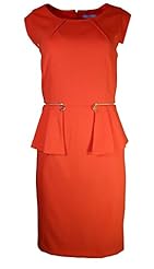 Cap Sleeves Peplum Pleated Knee Length Tiger Print Polyester/Spandex Round Neck  Dress