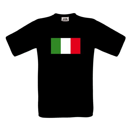 Italia T-Shirt – Italiafahne groß Grün-Weiß-Rot – S M L XL XXL XXXL – Textil black / Größe XL