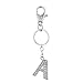 Lux Accessories Silver Tone Pave A Personalized Initial Bag Charm Keychain