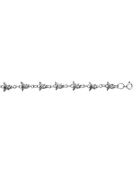 Sterling Silver Angel Charm Bracelet, 3/8 inch wide