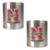 Nebraska Cornhuskers 2pc Stainless Steel Can Holder Set NCAA College Athletics