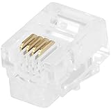 Monoprice RJ11 6P4C Plug Flat Stranded, 50-Piece/Bag (107268)