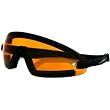 Bobster Wrap Wrap Around Cruiser Motorcycle Goggles Eyewear - Black/Amber