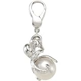 CleverEve's Sterling Silver 08.00- 08.50 mm .01 Cttw Freshwater Cultured Pearl & Diamond Octopus Charm