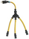Prime GC130802 Generator W-Adapter with 30-Amp plug 3-Conductor Triple Outlet W-Twist to U-Ground Adapters with 600-Volts Grounding