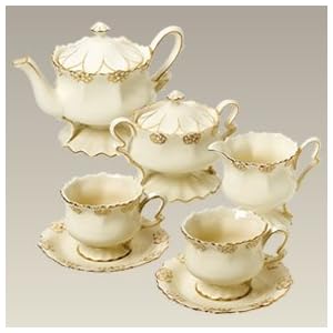 Ivory and Gold Tea Set