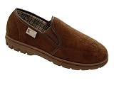 Mens faux suede twin gusset cotton lining slippers UK size 8-11