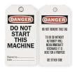 Industrial Grade 2RMX1 Lockout Tag, Danger Do Not Start, Pk 25
