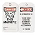 Industrial Grade 2RMX1 Lockout Tag, Danger Do Not Start, Pk 25