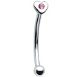 Stainless Steel Pink Gem Heart Eyebrow Ring