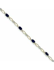 1.8 Carat 14K Gold Diamond and Sapphire Bracelet
