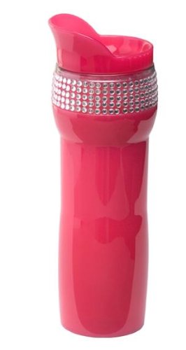 Pink Travel Coffee Tea Mug for Women The Best with Rhinestones & Bling