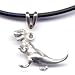 T Rex Pendant 16 Black Cord Necklace Sterling Silver Jewelry Gift Collection