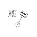 Platinum Plated Sterling Silver Basket Set Square 6mm White CZ Earrings