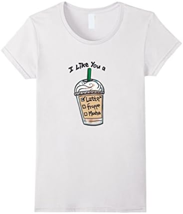 Women's I Like You A Latte Chic Shirt Large White