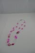 Necklace Double Chain Murano Beads 3 inch extenstion PINK