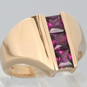 14K Yellow Gold Rhodolite Garnet Ring - OldCities Estate Jewelry by 