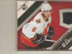 2005-06 Upper Deck Jerseys Series II #J2LE Jordan Leopold - Calgary Flames (Piece of Authentic Jersey ) (Hockey Cards)