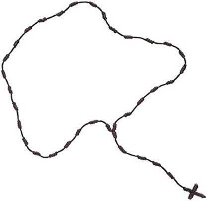 Black Decenario Cross Friendship Rosary Thread Pulseras Necklace By Knotted