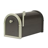 Architectural Mailboxes Bellevue Mailbox Black with White Bronze