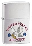 Zippo Lighter US Air Force, Brushed Chrome