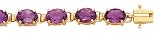 14k Gold & Amethyst Oval Stone Bracelet- 7 or 8