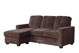 Homelegance 9789CF-3LC Sectional Sofa with Reversible Chaise, Coffee/Dark Brown Microfiber