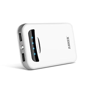 Anker® Astro E5 15000mAh Dual USB Portable Charger Ultra-High Density External Battery Pack for iPad Air, Mini, iPhone 5S, 5C, 5, 4S, Galaxy S5, S4, S3, Note 3, Galaxy Tab 3, 2, Nexus 4, 5, 7, 10, HTC One, One 2 (M8), Motorola Droid, MOTO X, LG Optimus and more (Apple 30 pin and lightning, Samsung 30 pin adapter, not included) - White
