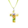 Handmade Murano Glass Pendant - Cross Multicolor 4
